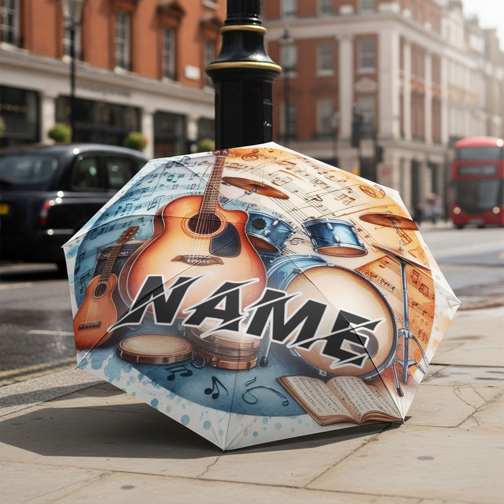 Musical Instrument With Names - Custom Name umbrella,Musical Instruments with Sheet
