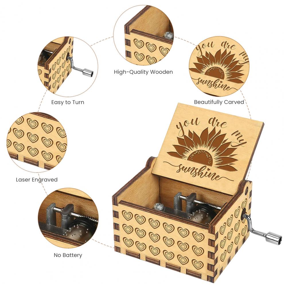 6.4* 5.2cm Mini Music Box Rota - Musical Instrument Cajon recension och pris