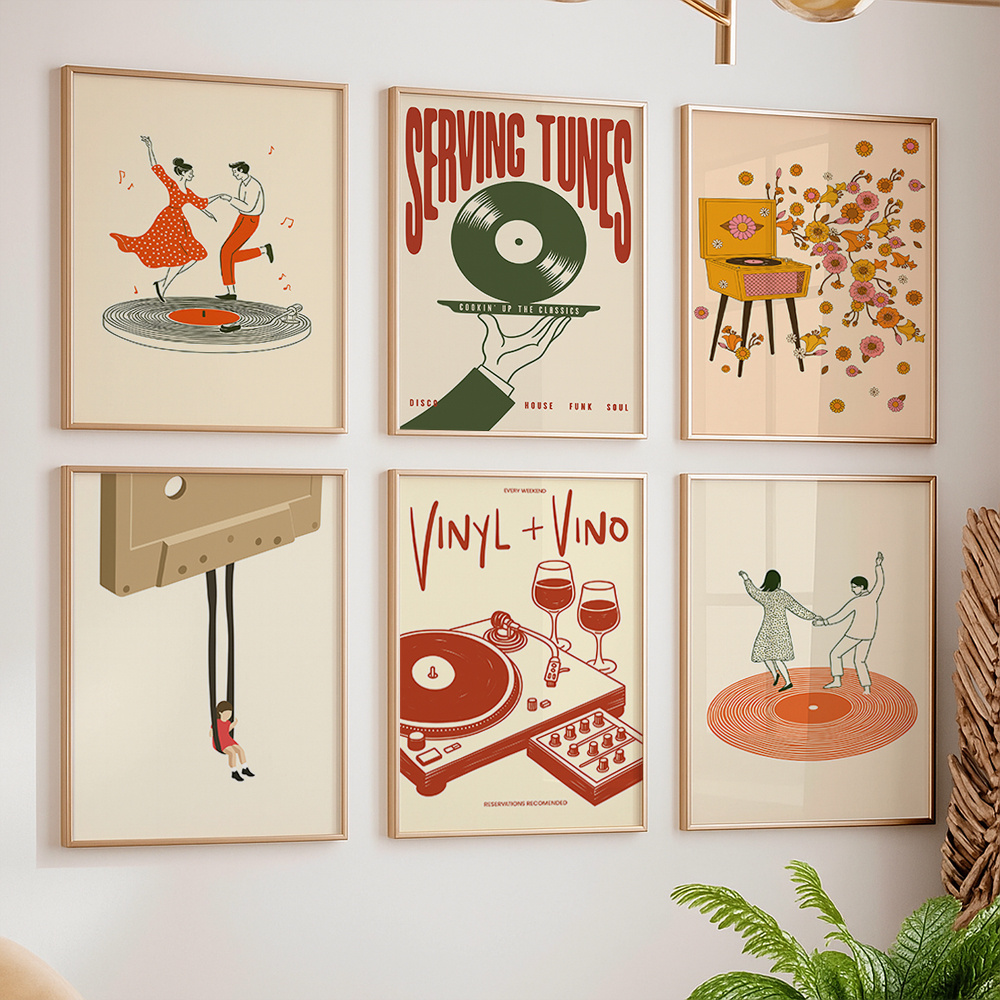 1pc Vintage Music Canvas Poste - Musical Instrument Tuba recension och pris