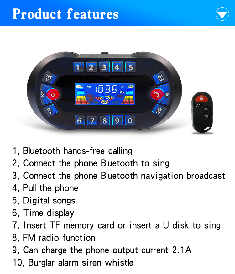 MT730 Motorcycle Bluetooth Spe - Musical Instrument Amplifier recension och pris
