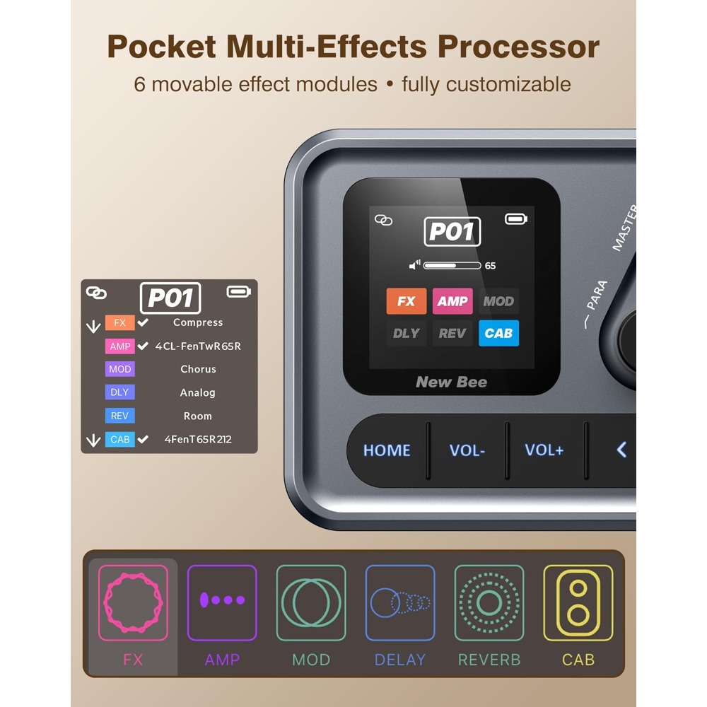M-VAVE Pocket AMP Multi Effect - Musical Instrument Amplifier recension och pris